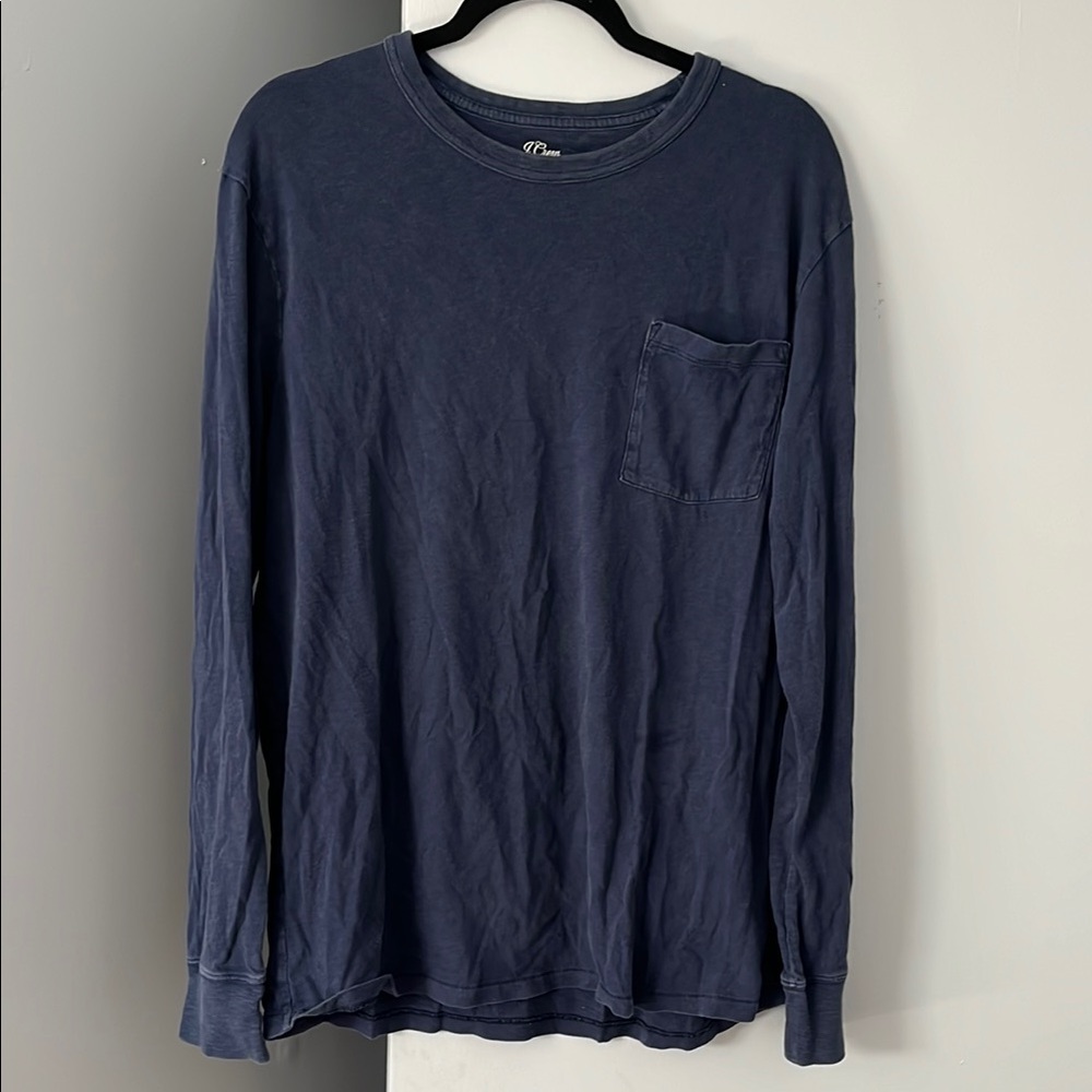 J. Crew Men's Navy Crew Neck Long Sleeve Shirt XL